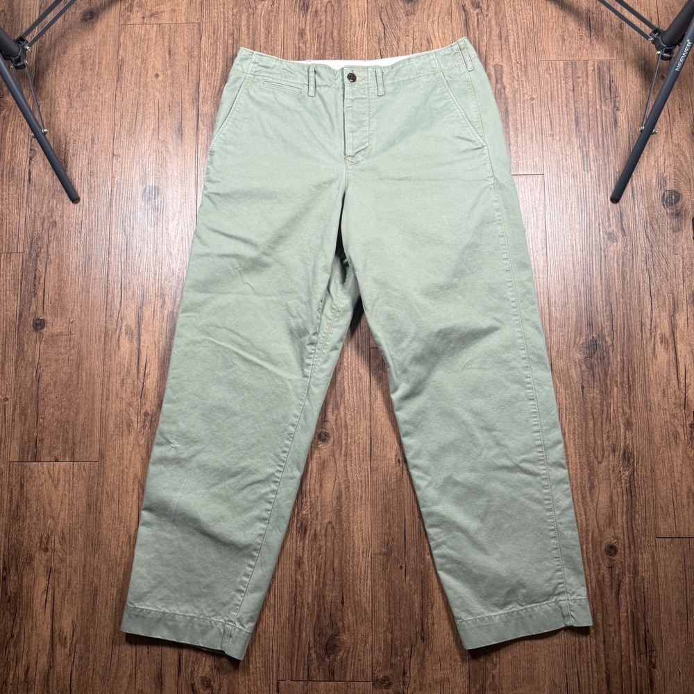 Wallace & Barnes Officer Chino Pant Mens 32x32 Sage Green Field Cotton Trousers